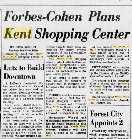 North Kent Mall - March 1969 Article On Planned Mall (newer photo)